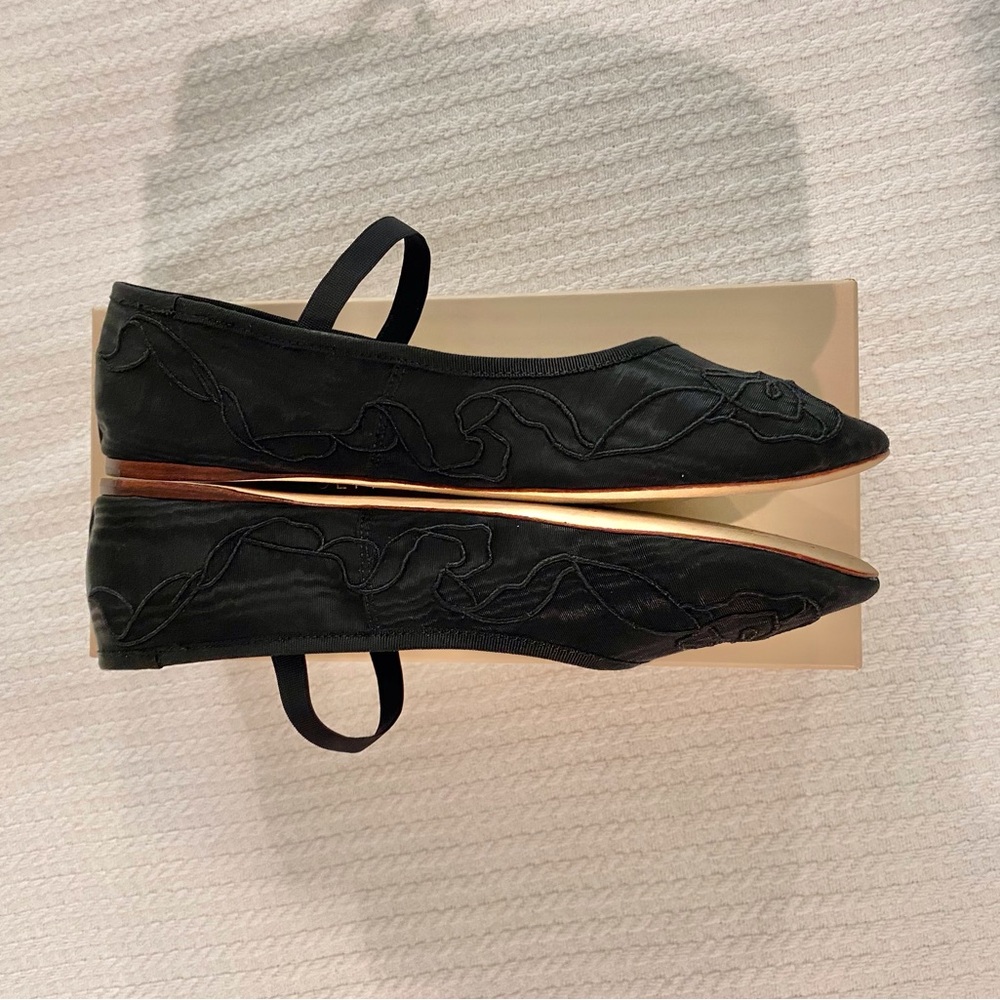 LOEFFLER RANDALL x SALTER HOUSE Black Moire Bow Flats sz 10.5 - Picture 7 of 12